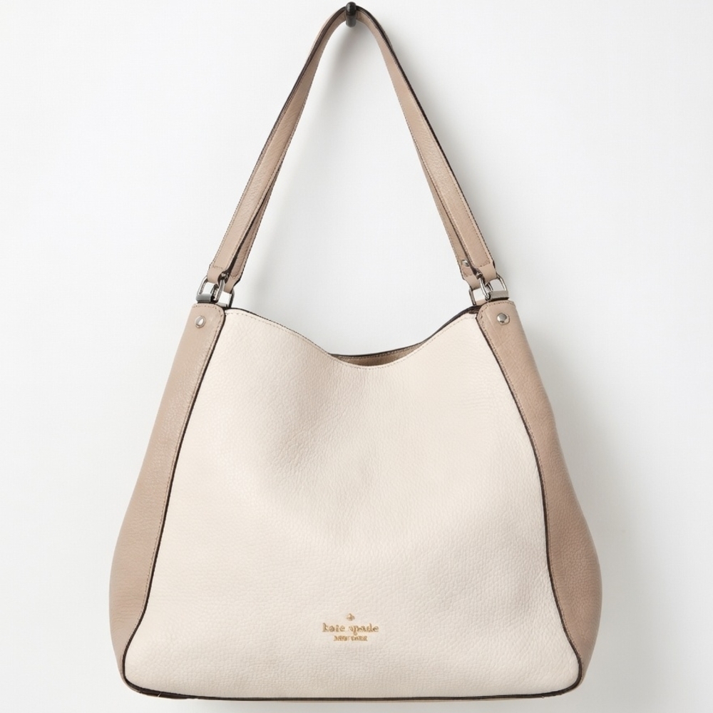 Authentic Kate Spade New York Two-Tone Pebbled Leather Shoulder Bag  Cre Ta